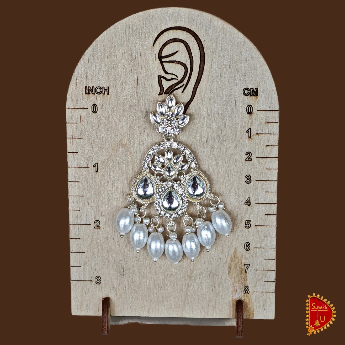 White stones Pearl Chandbali