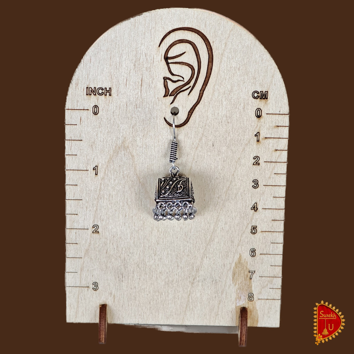 Doli Shaped Oxidized Jhumki