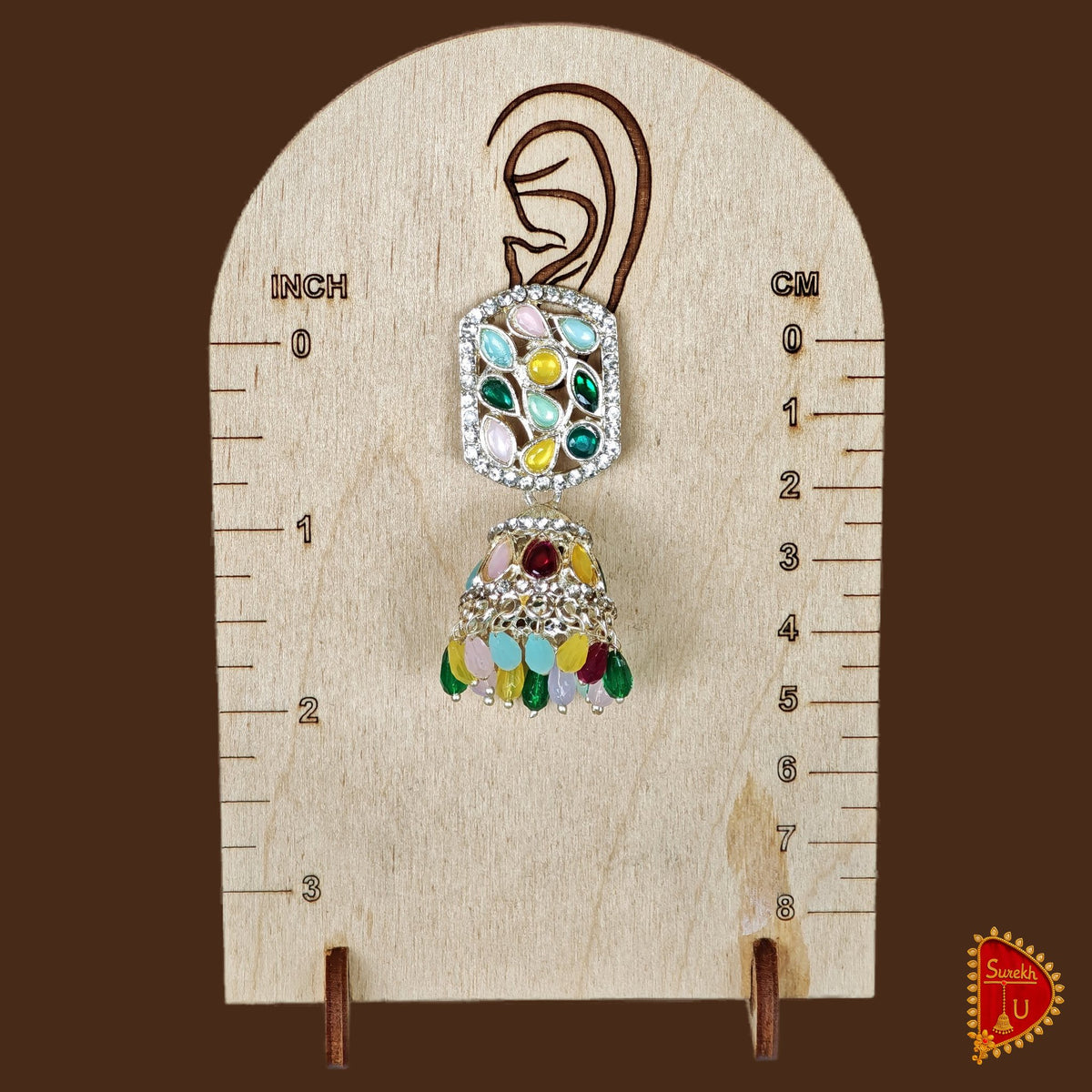 Multicoloured Pastel Recto Jhumki