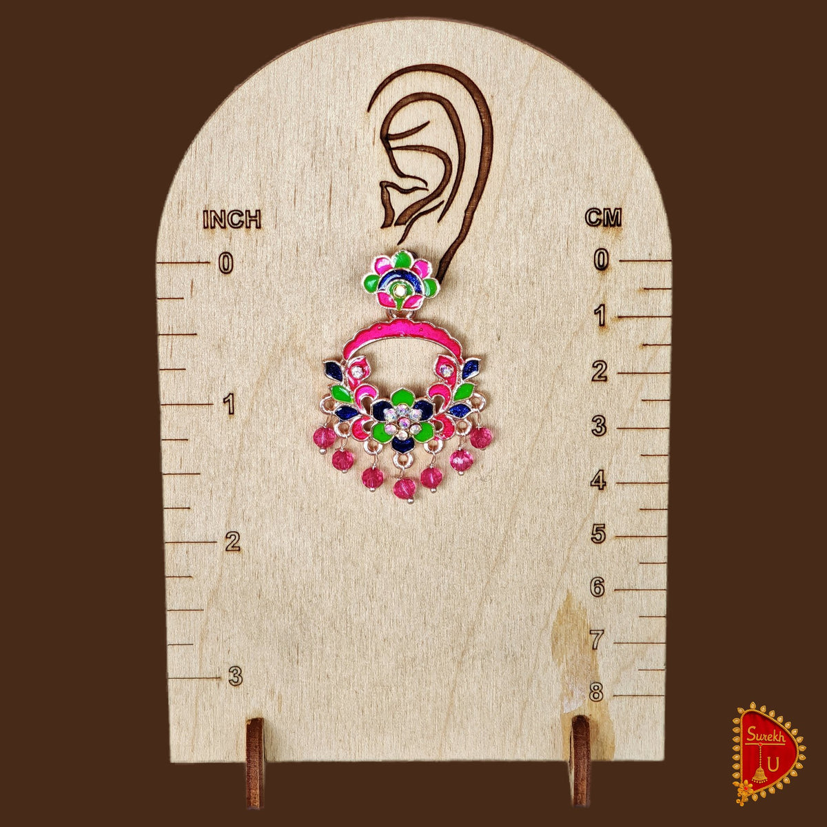 Multicoloured Intricate Chandbali medium