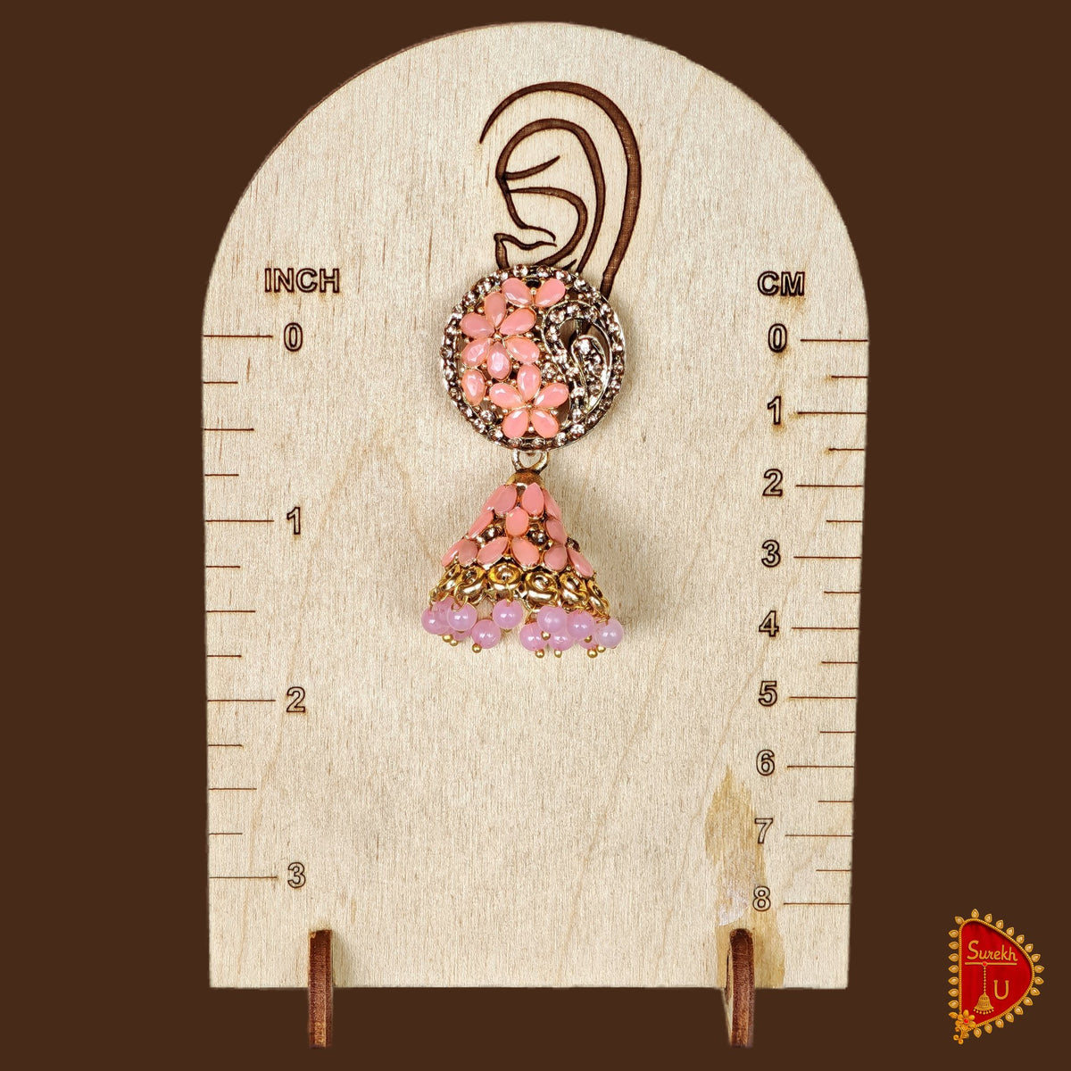 Baby Pink Floral Jhumki