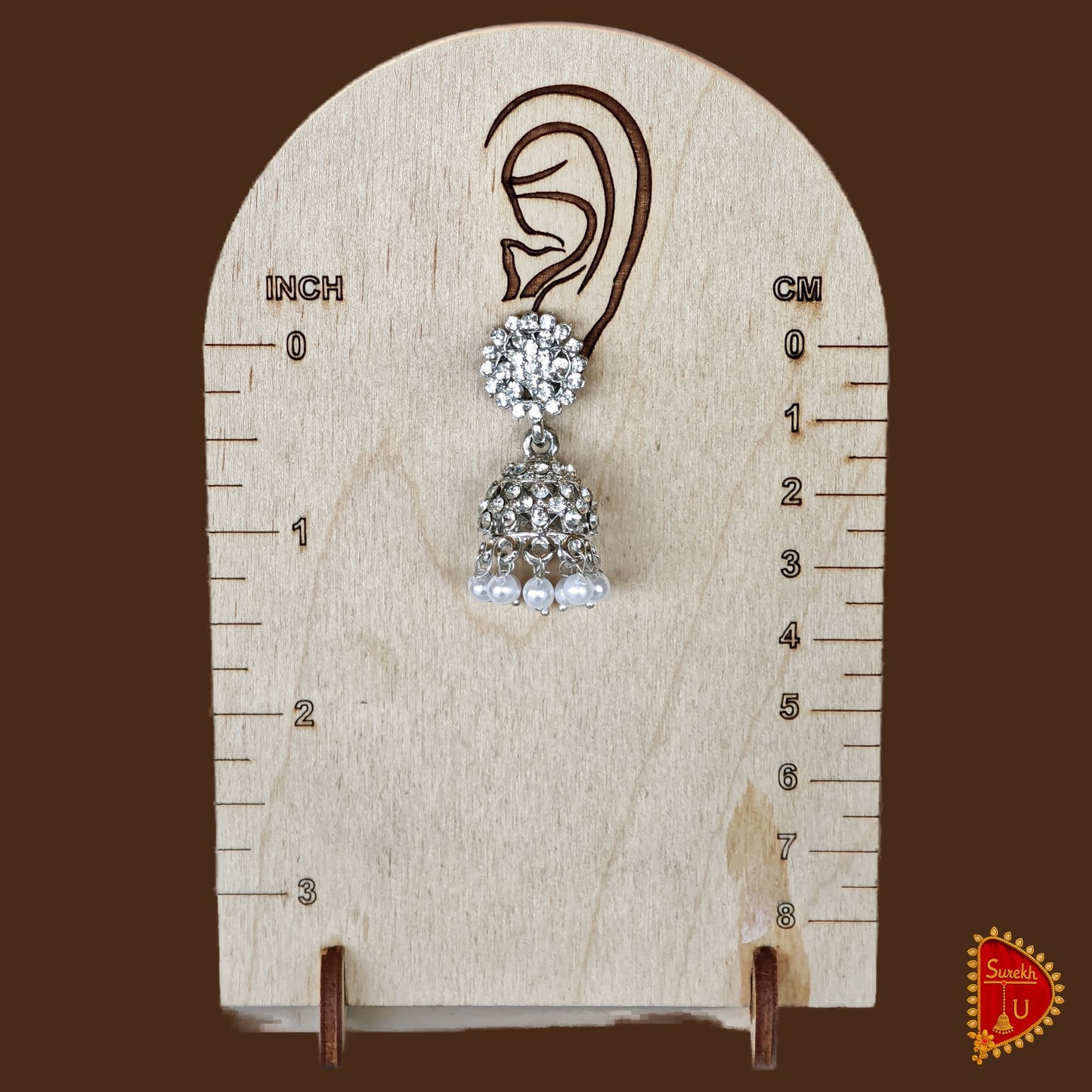 Silver Stones round Jhumki