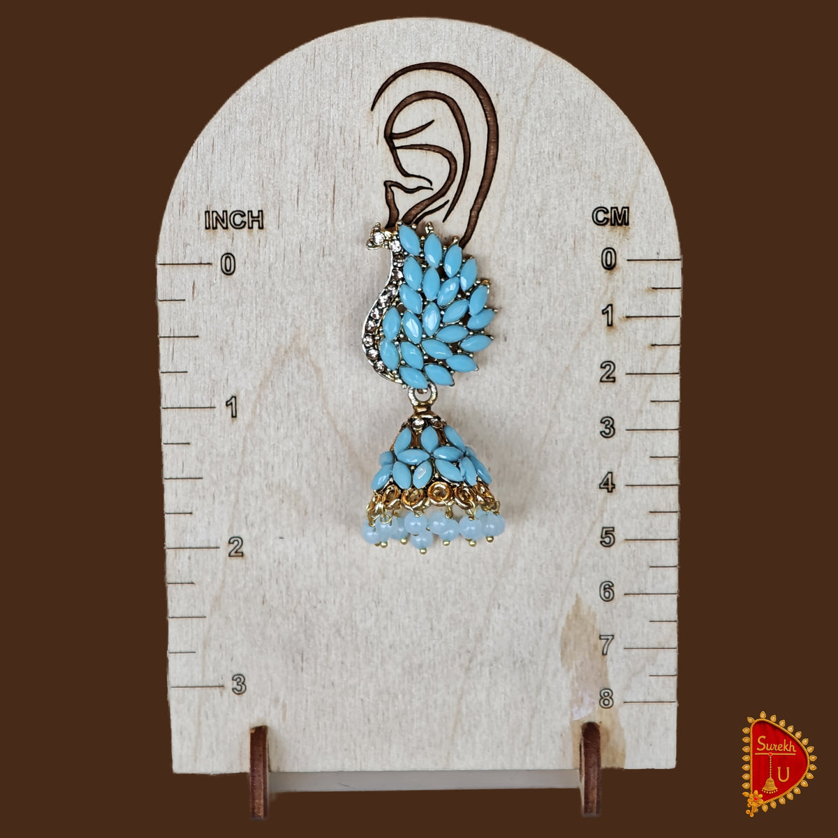 Sky Blue Peacock Jhumki