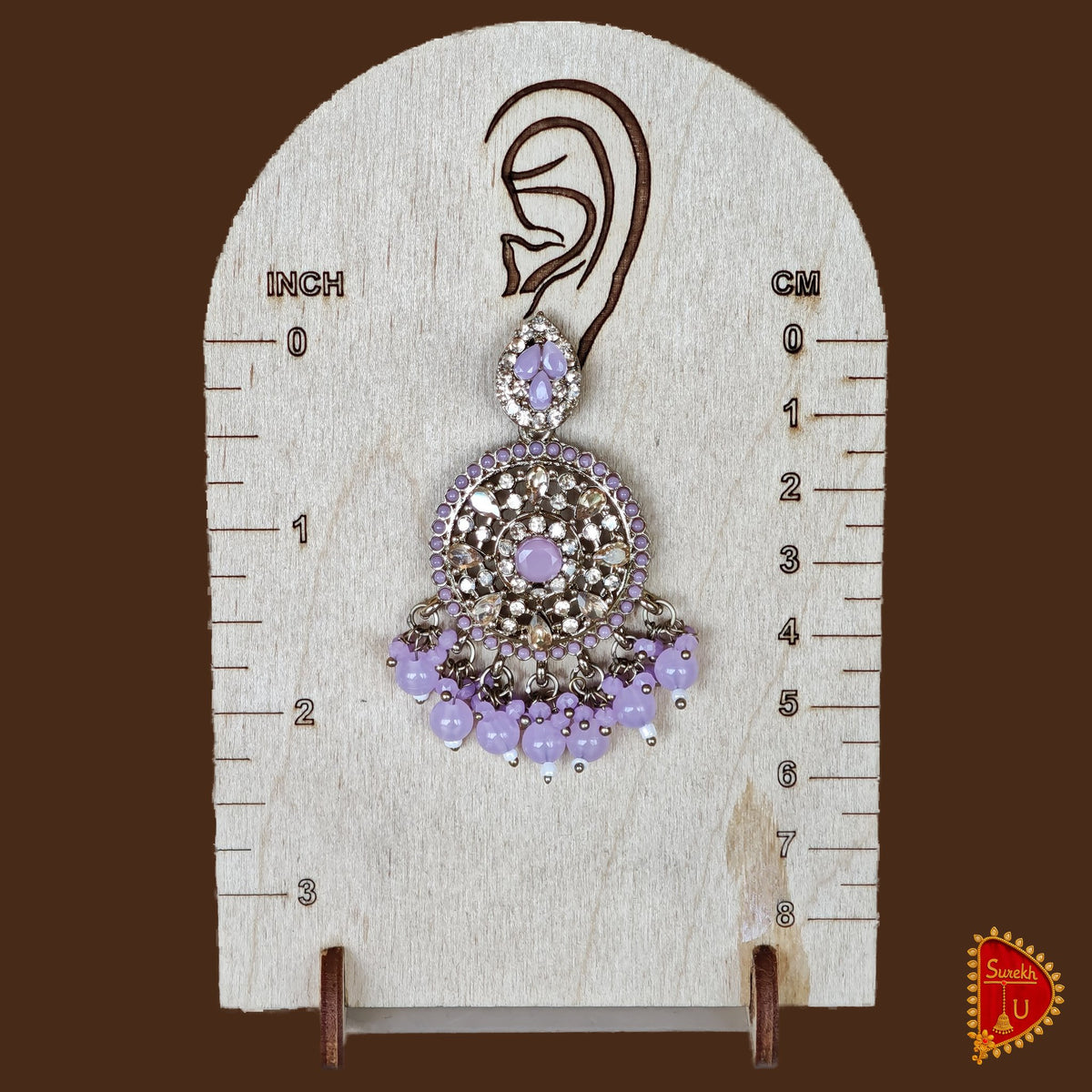 Lavender Stones Round Chandbali