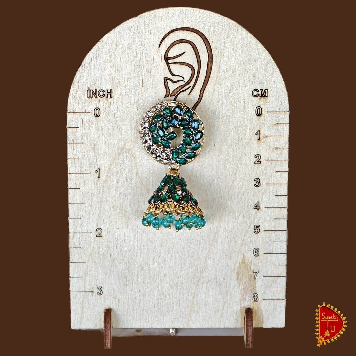 Bottle Green round Jhumki