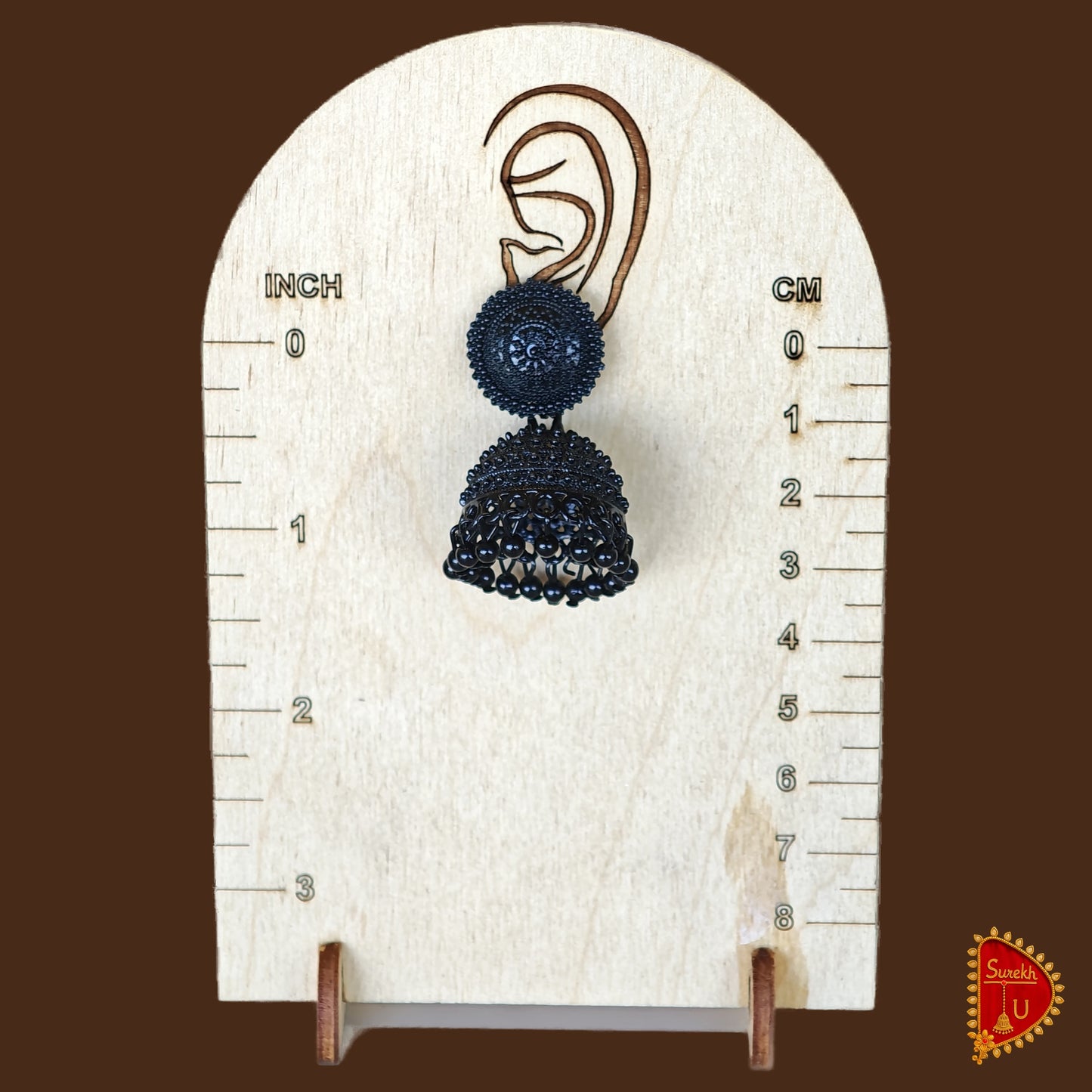 Jet Black Jhumki medium