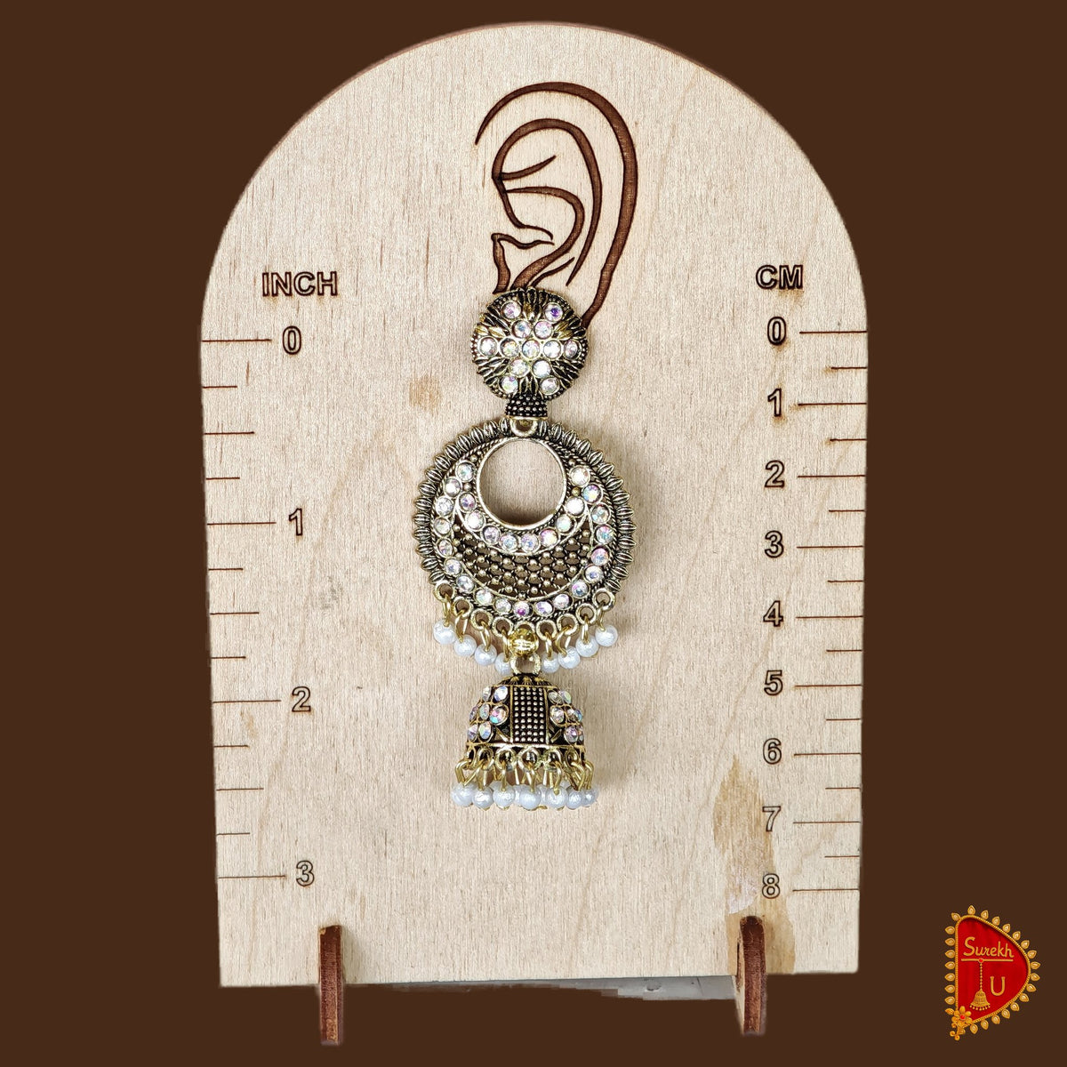 Oxidised Golden Chandbali Jhumki