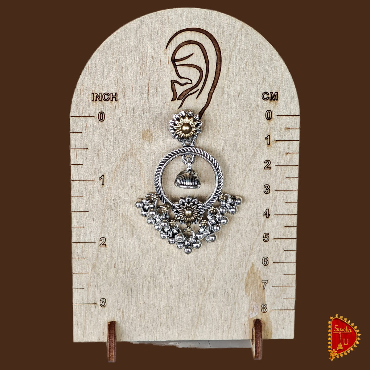 Oxidised Floral Bell Round Latkan