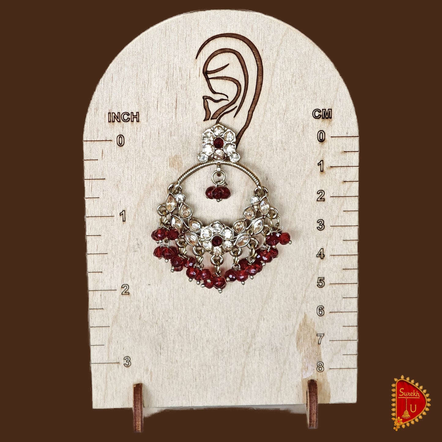 Maroon Stones Chandbali