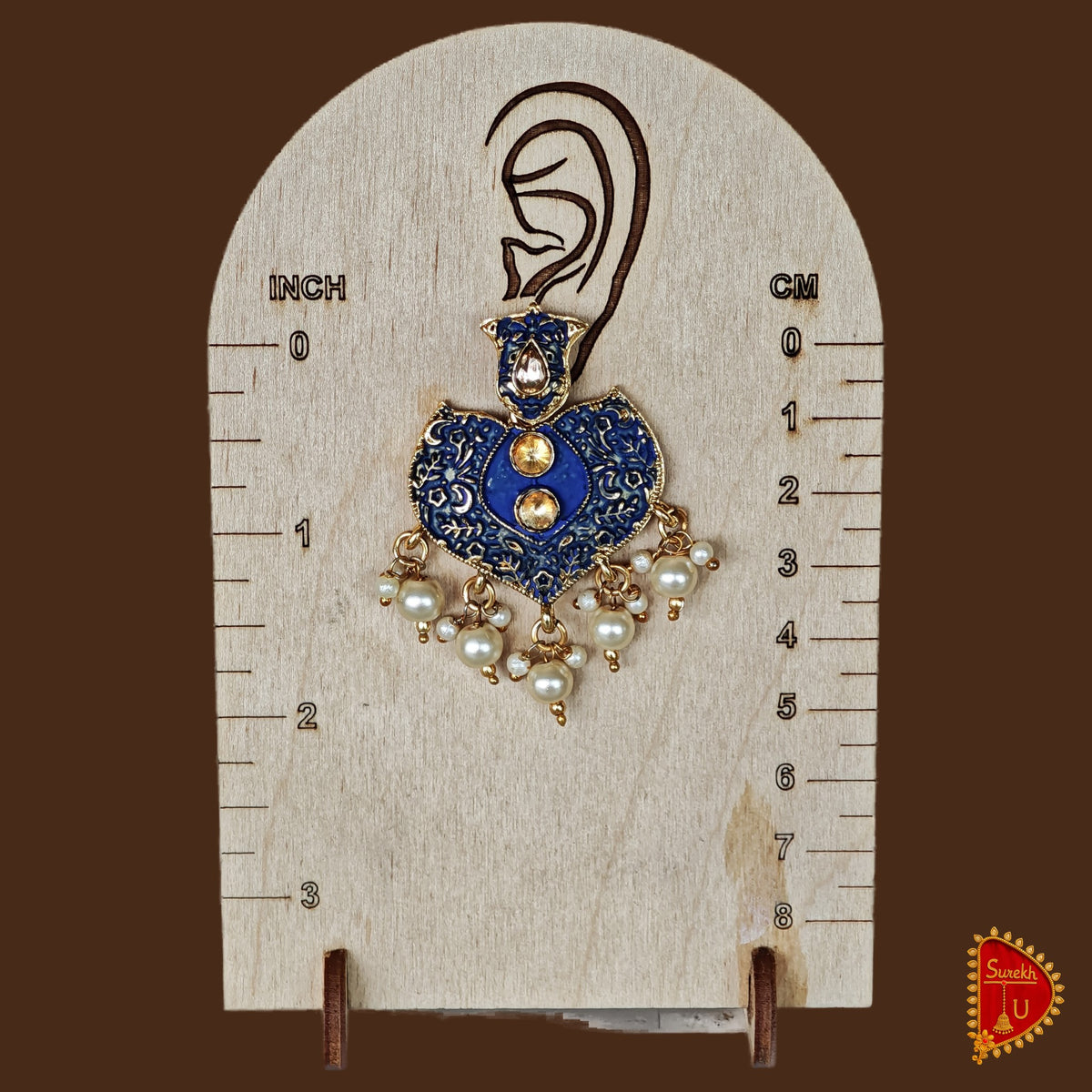 Royal Blue Heart Chandbali