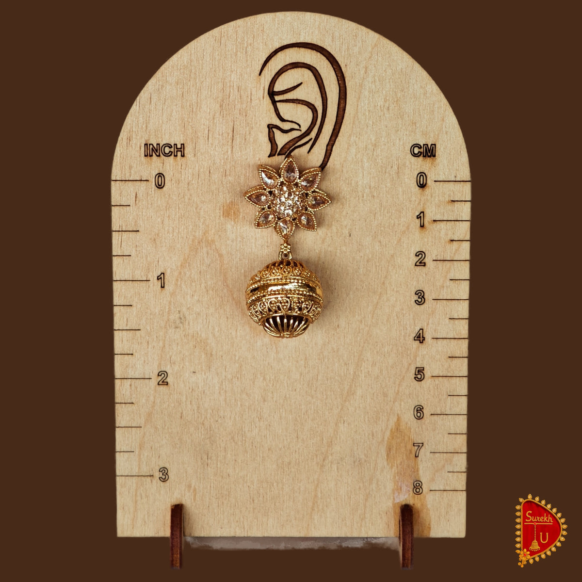 Floral Rosegold Ball Jhumki