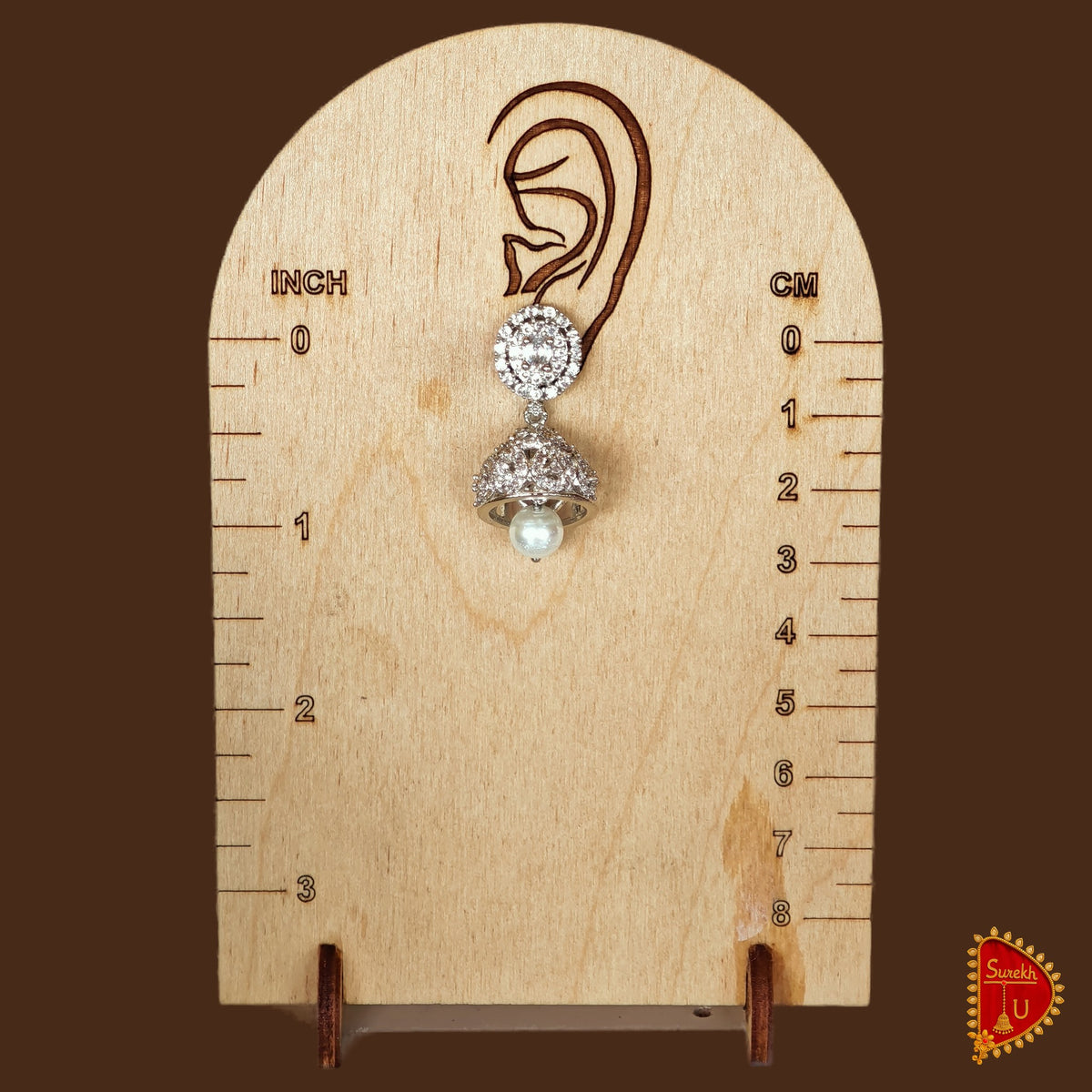 American Diamond Floral Jhumka
