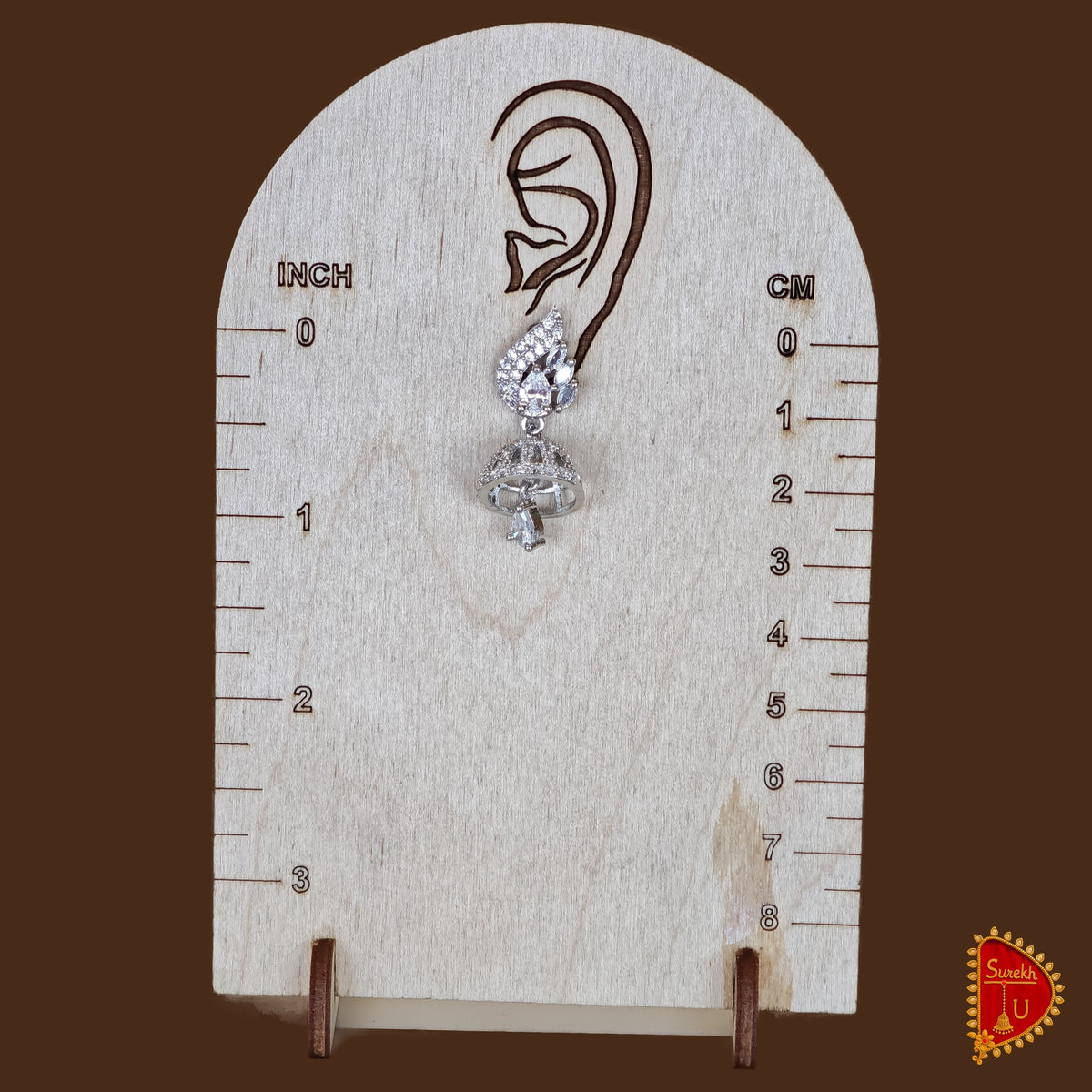 AD Silver Jhumki medium