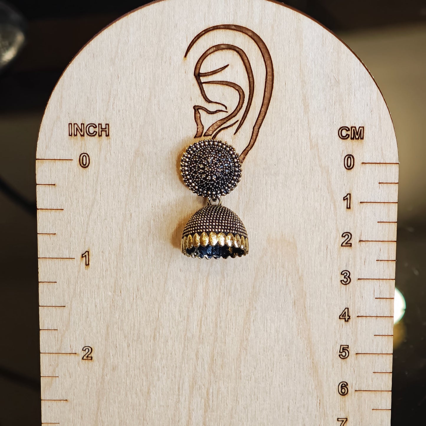 Black Golden Toned Small Jhumki