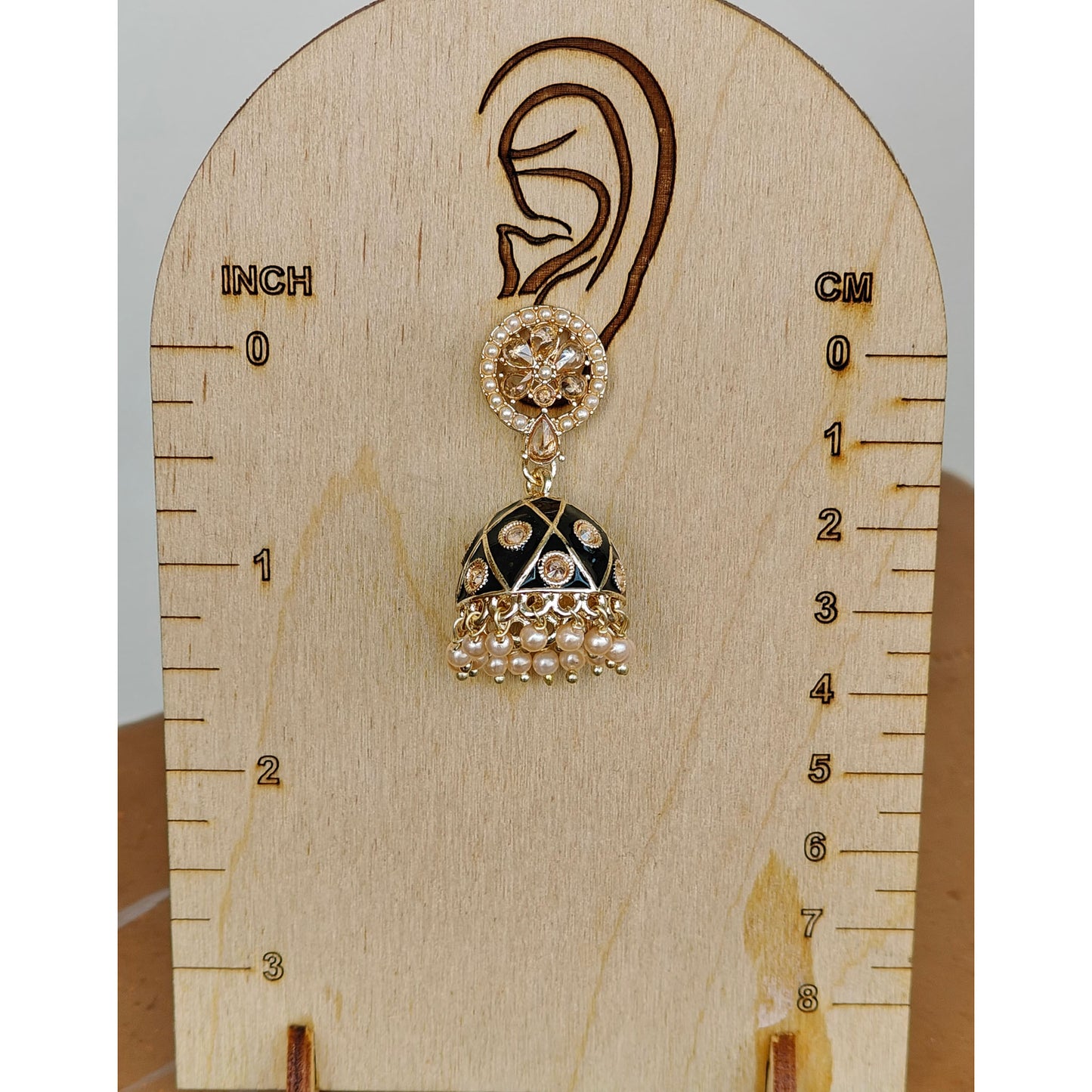 Black Meenakari Jhumki