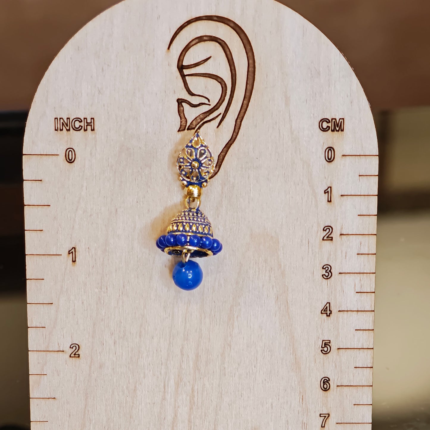 Blue Leaf Shaped Jaali top Jhumki