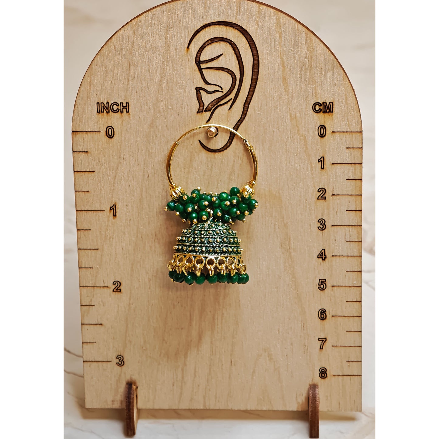 Bottle Green Medium Hoop Jhumki