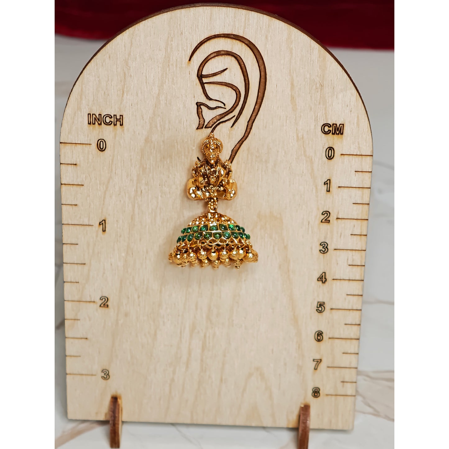 Bottle Green Dome shaped Temple Jhumki