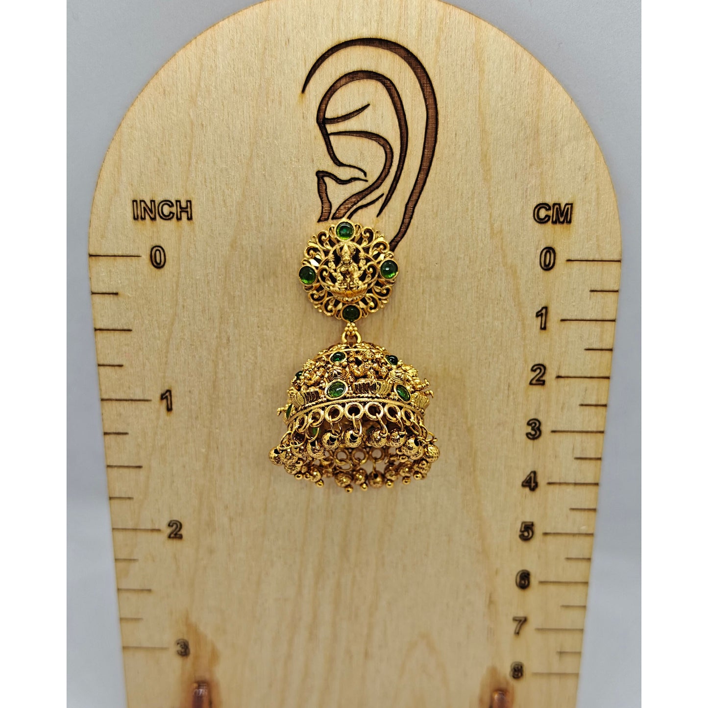 Bottle Green Rich Design Temple Jhumki