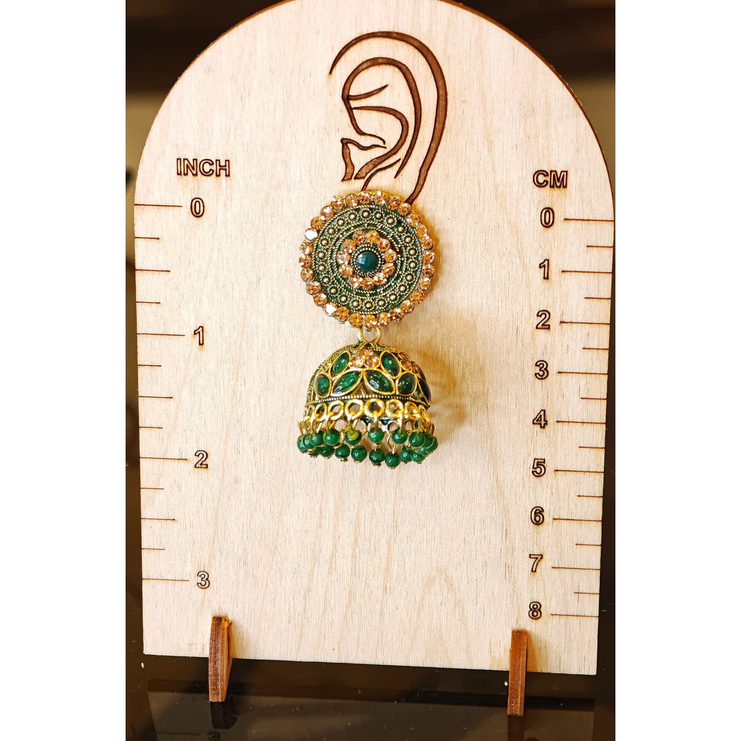 Bottle Green Jaali Medium Jhumki