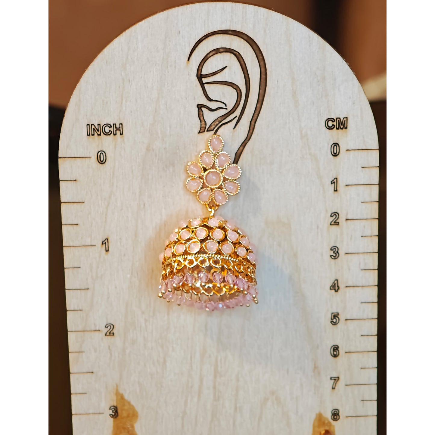 Floral Baby Pink Jhumki