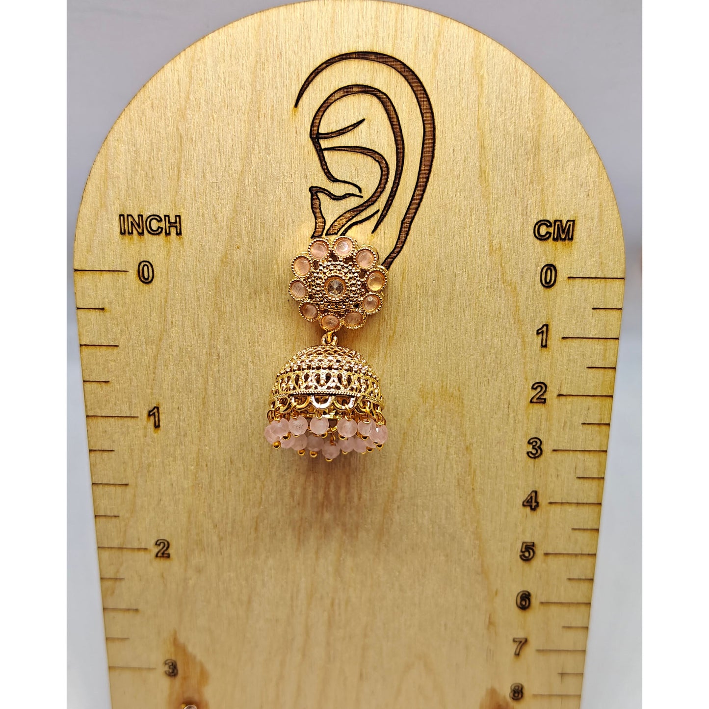 Floral Peach Coloured Jhumki