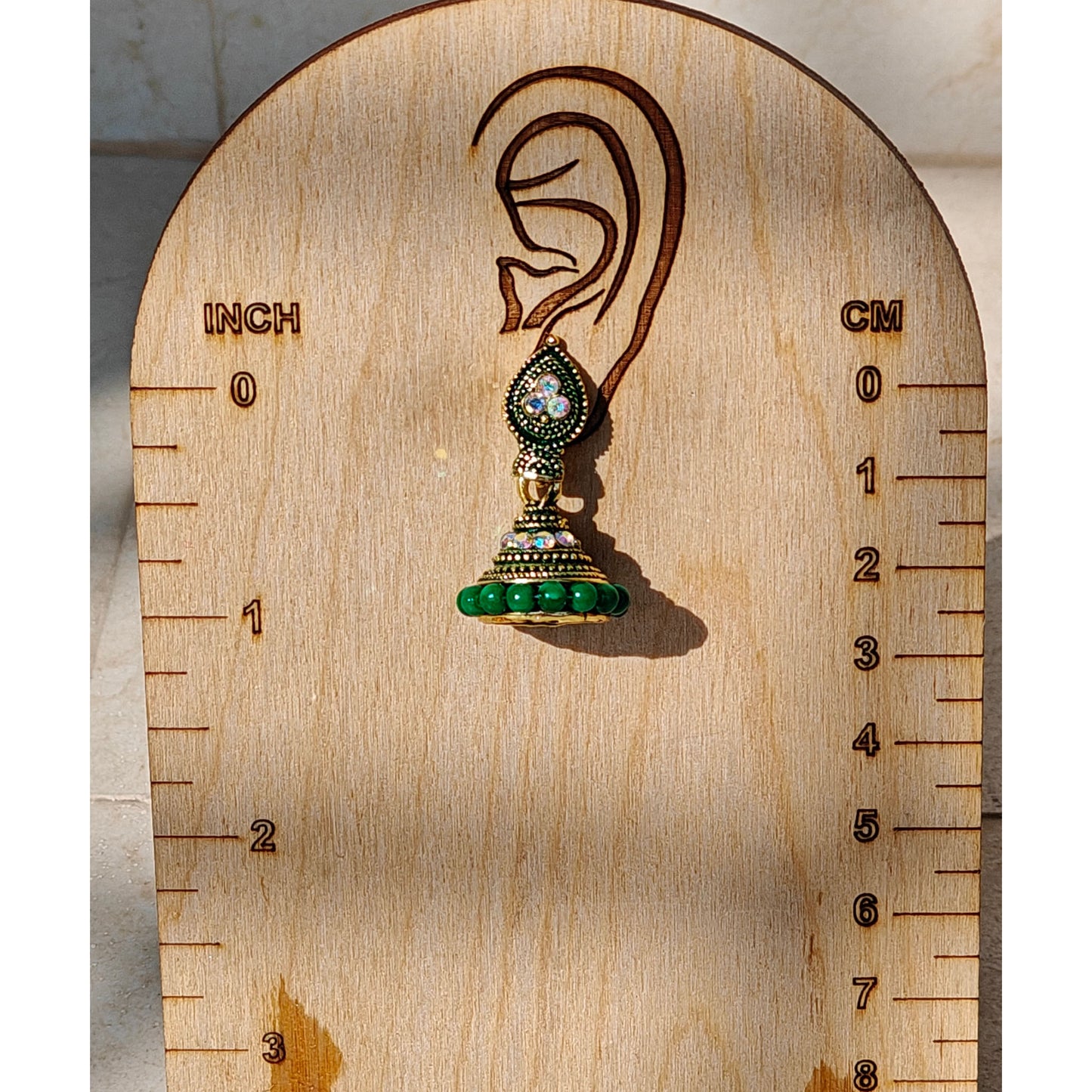 Green Leaf Shaped Jhumki