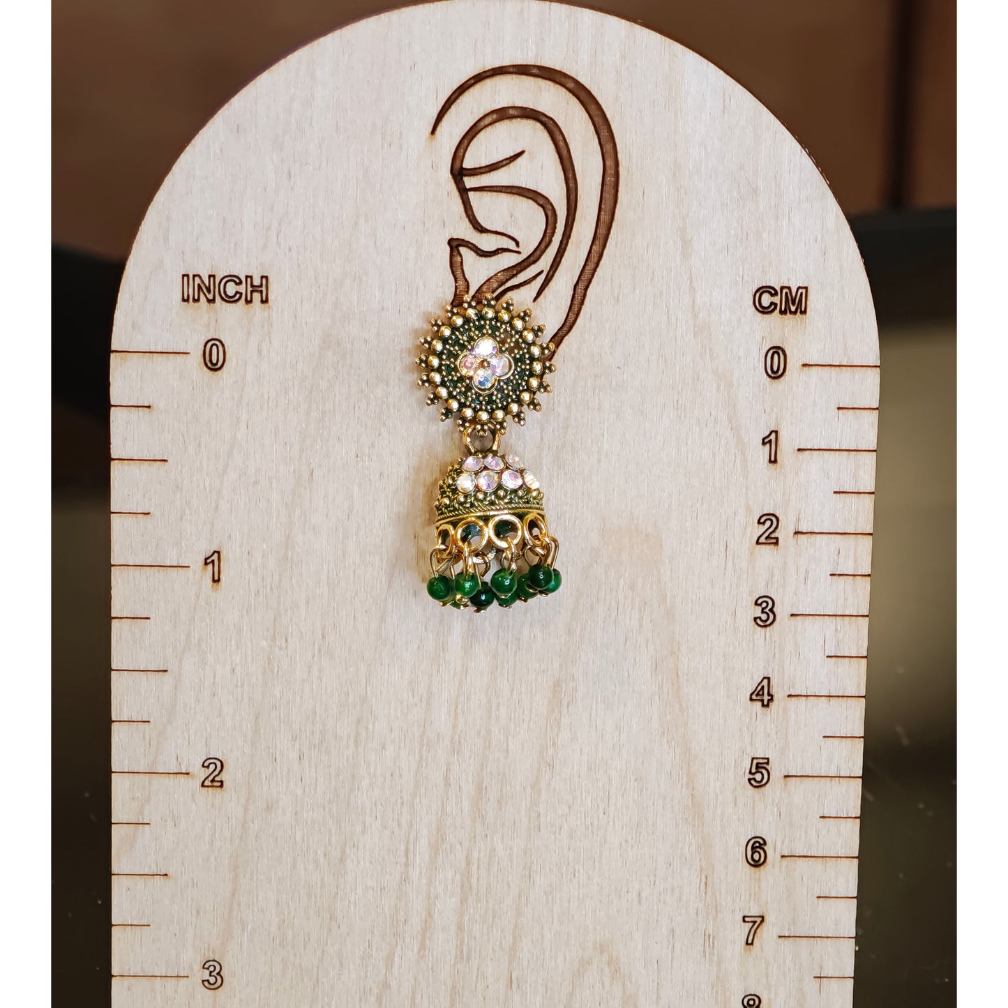 Green Round Top Small Jhumki