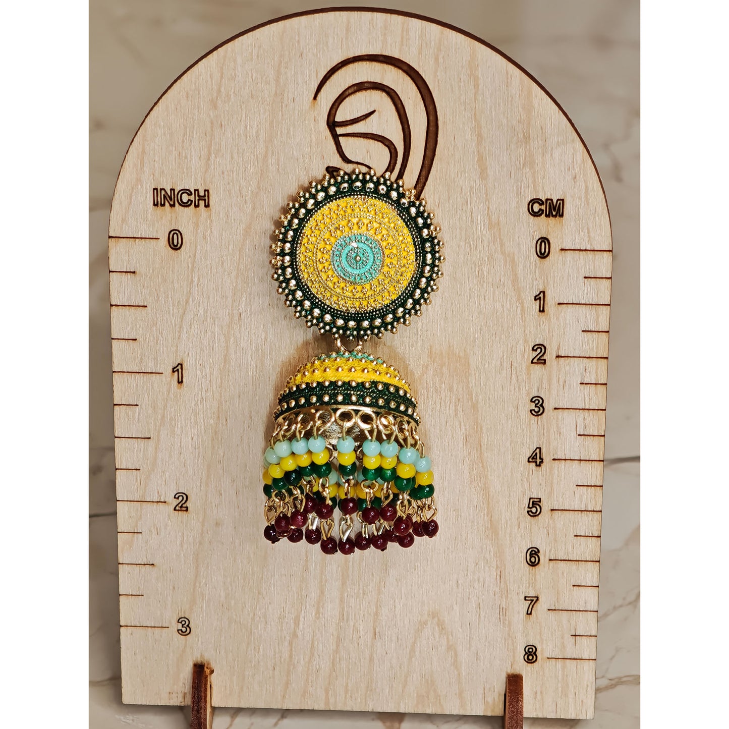 Haldi Styled Dome Shaped Jhumki