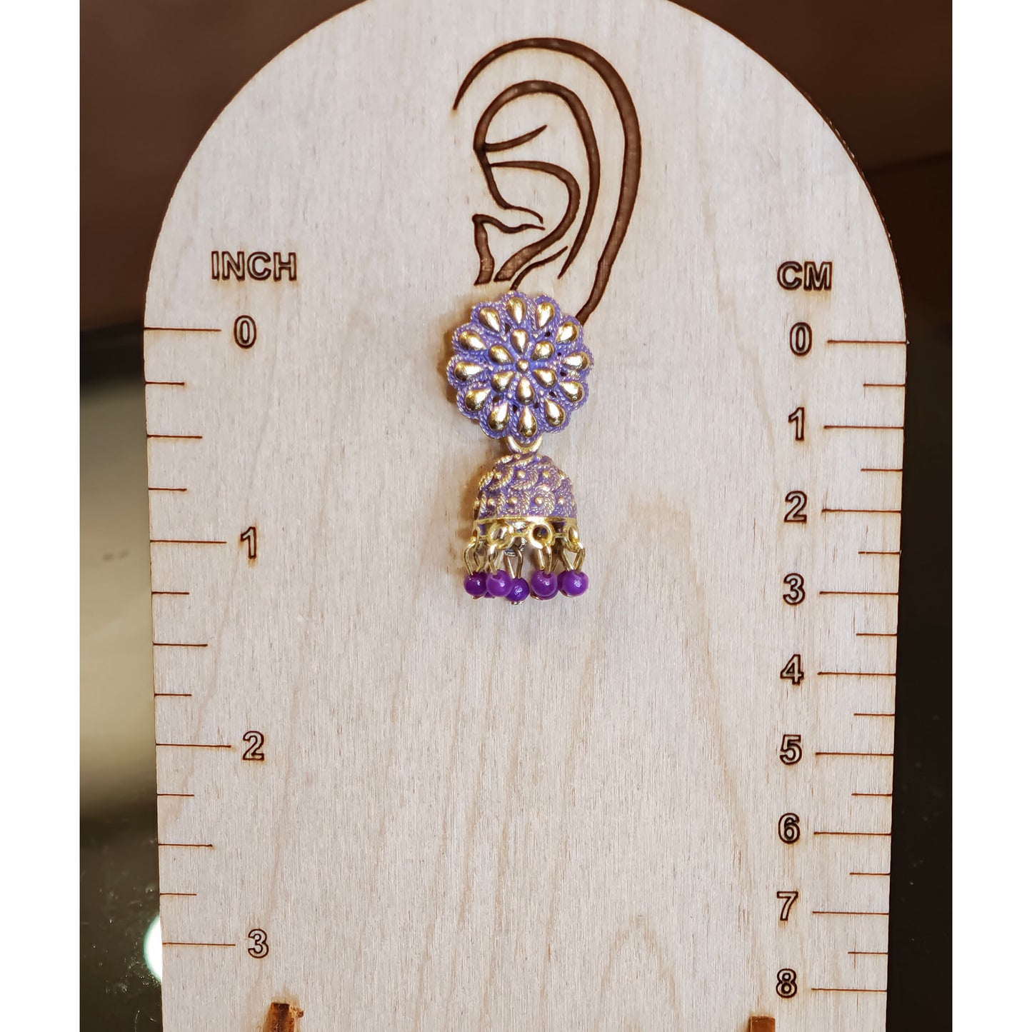 Lavender Floral Small Jhumki