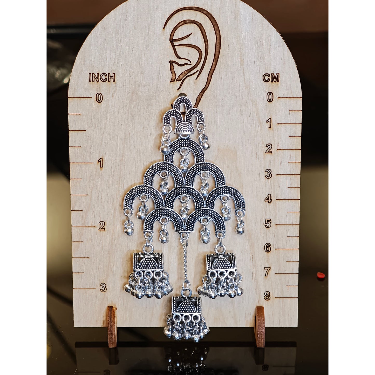 Oxidized Multi Layered Arch Jhumki