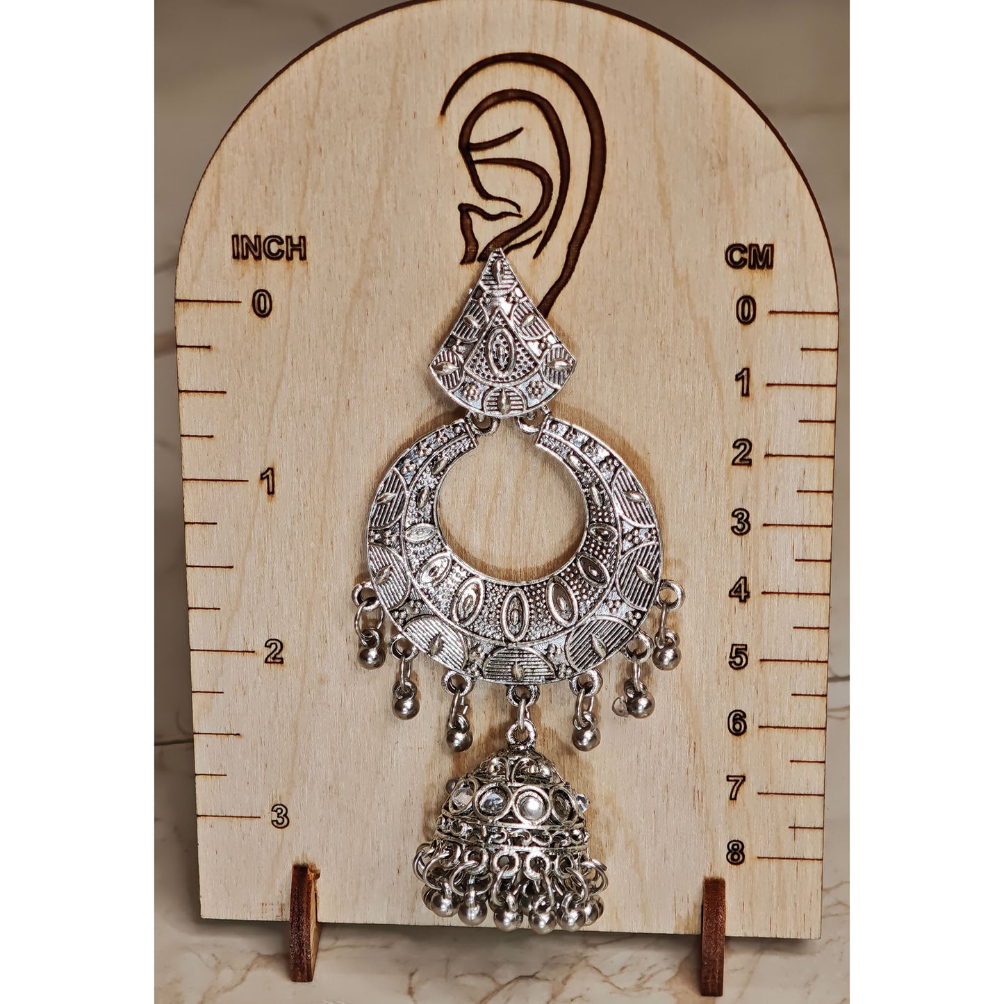 Oxidized Long Chandbali Jhumki