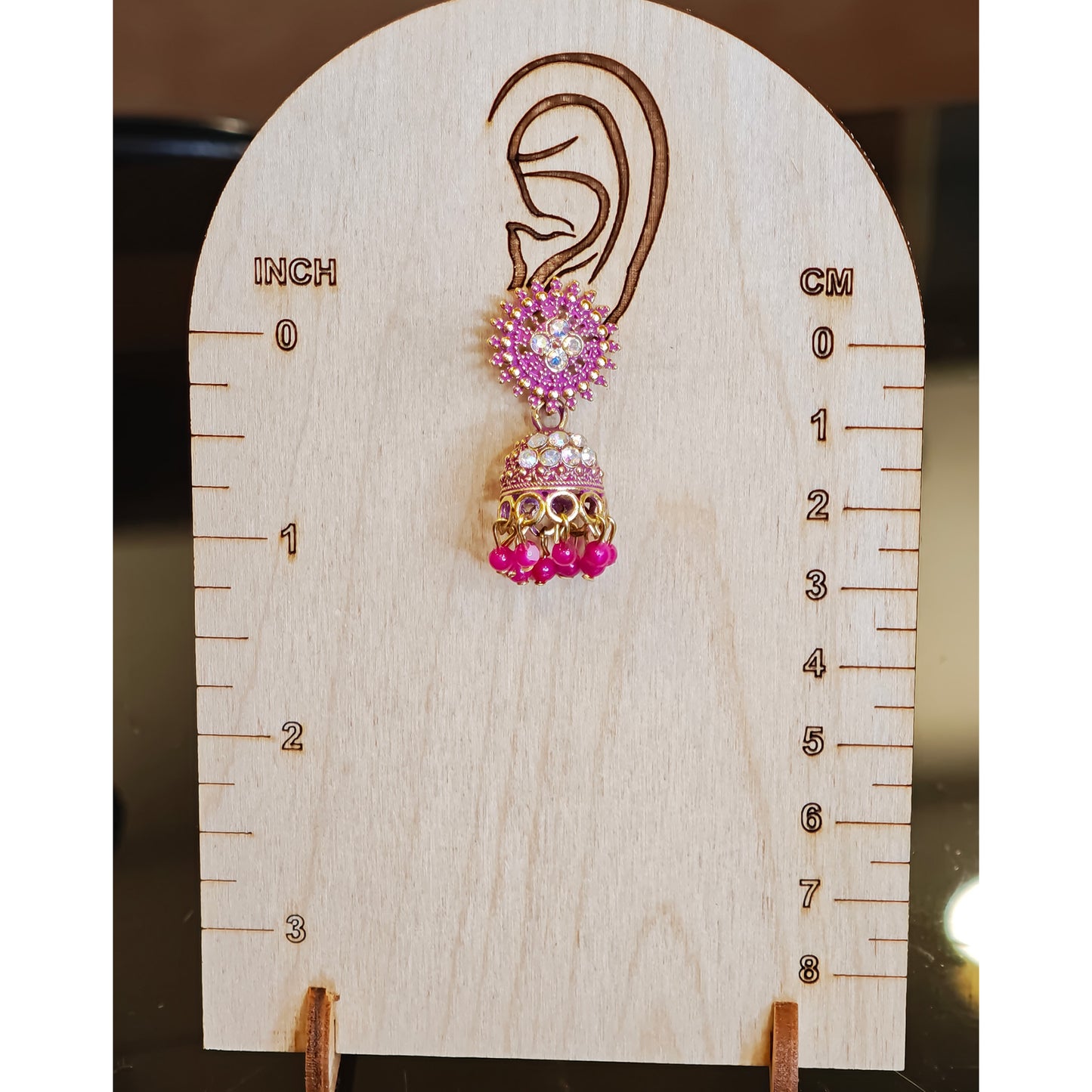 Pink Round Top Small Jhumki