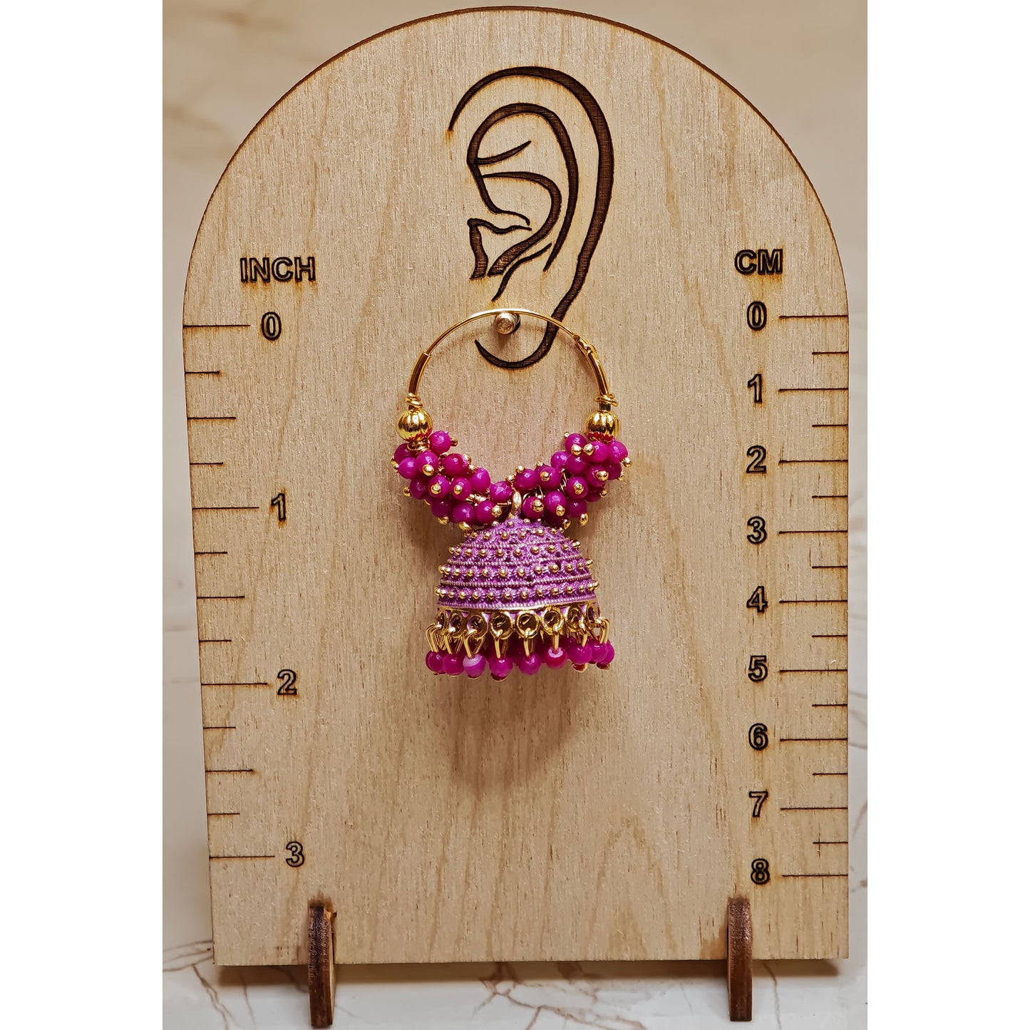 Rani Pink Medium Hoop Jhumki