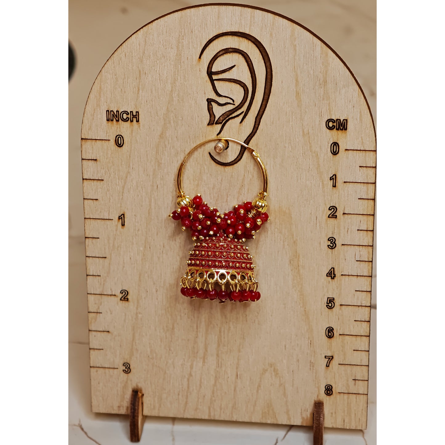 Red Medium Hoop Jhumki