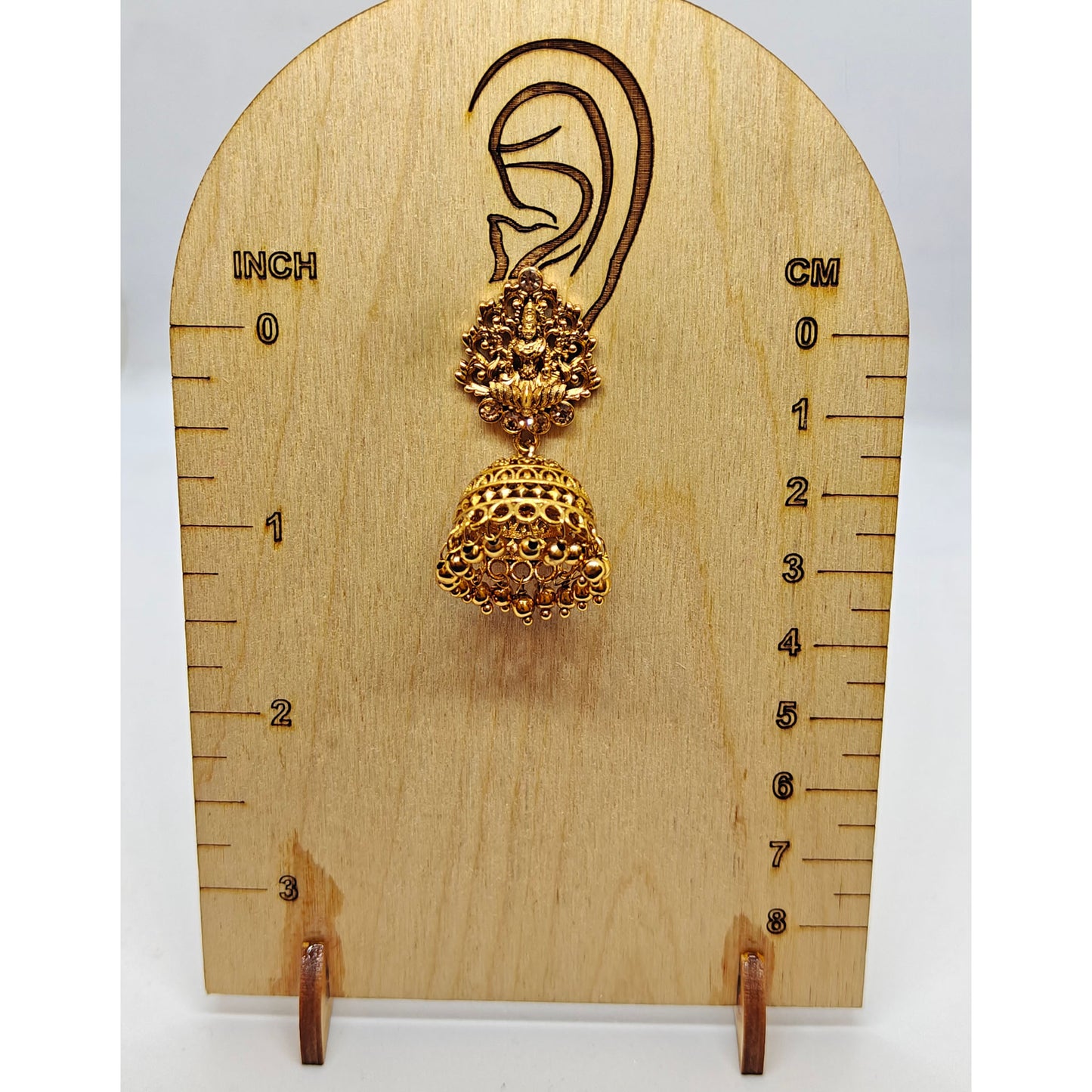 Golden intricate Temple Jhumkis