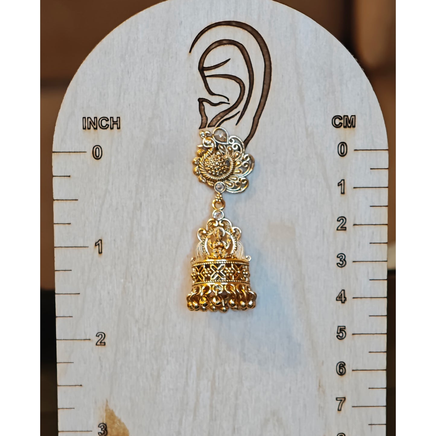 Rosegold Peacock Temple Jhumki