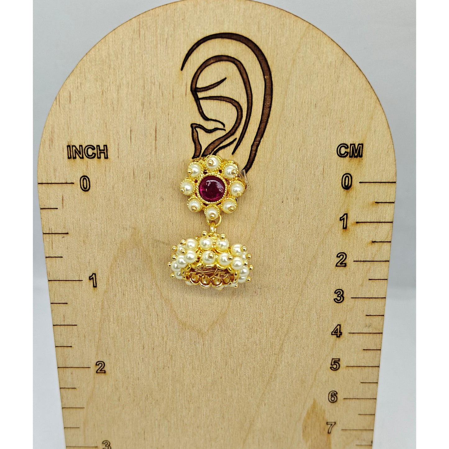 South Indian Floral Pearl Jhumki