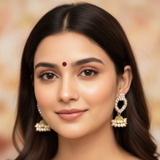 Golden Pearl Cluster Jhumki