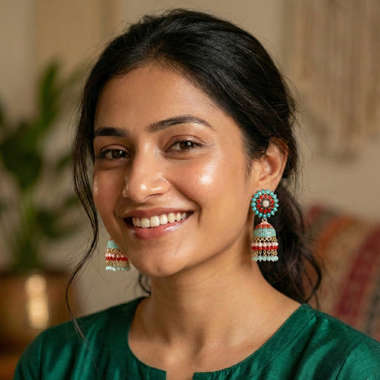 Muticoloured Floral Top Jhumki