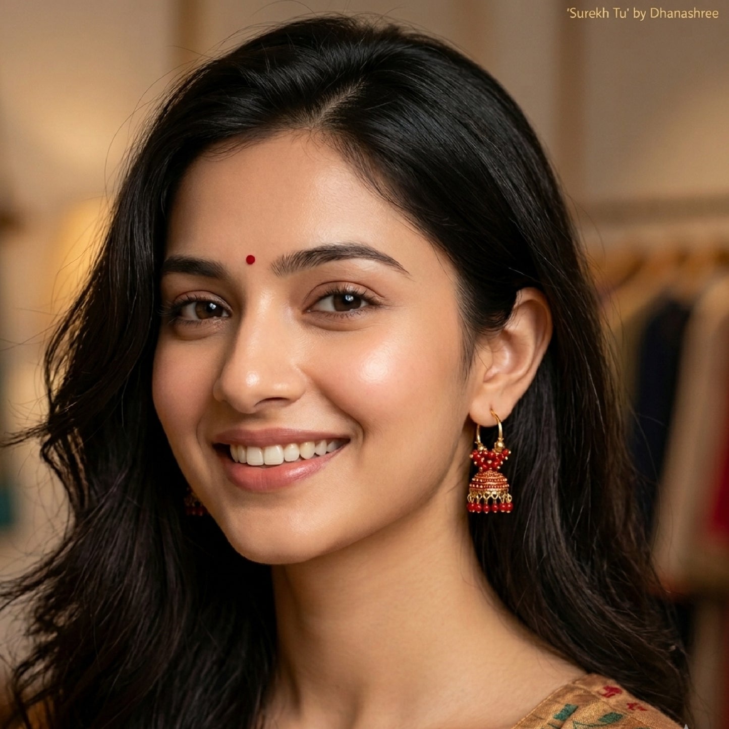 Red Medium Hoop Jhumki