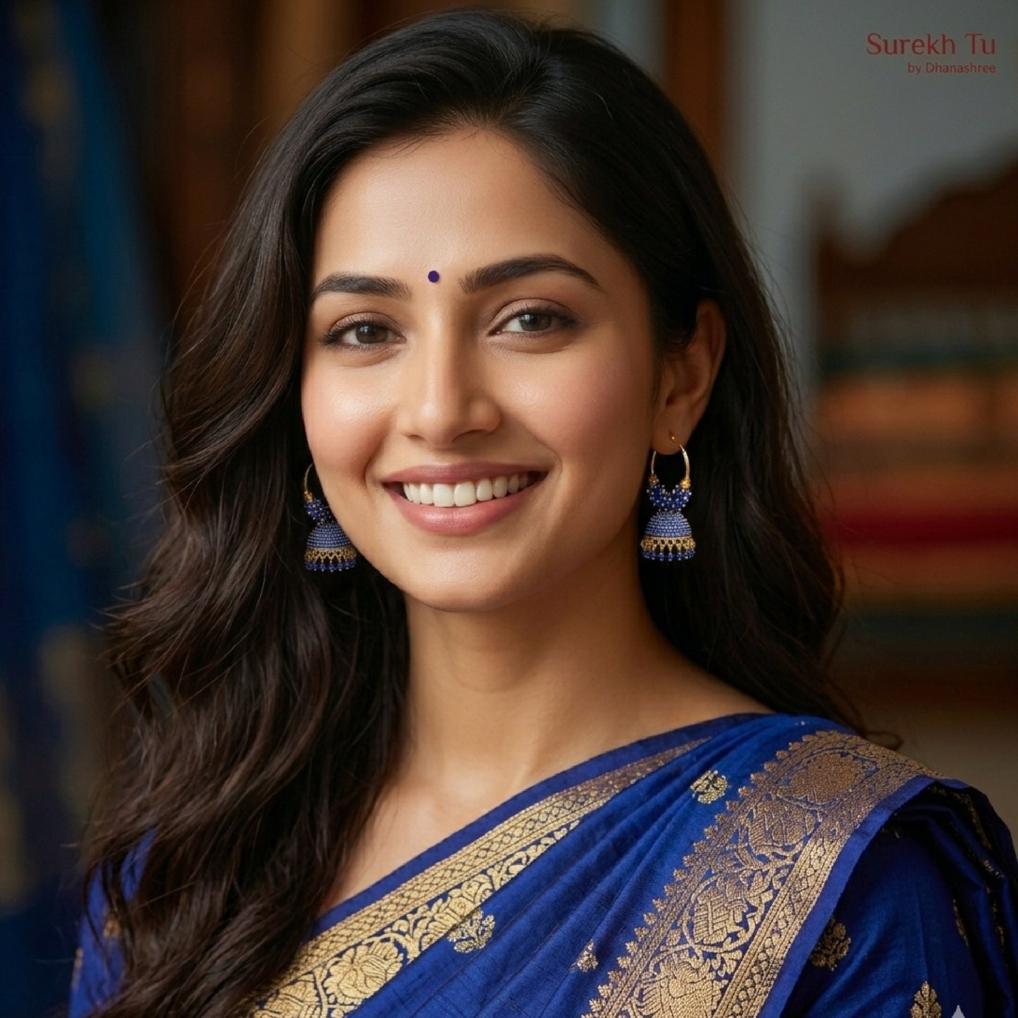 Royal Blue Medium Hoop Jhumki