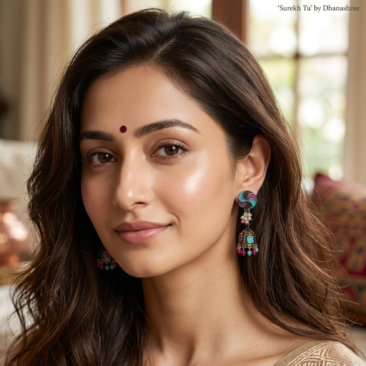 Multicoloured Round Top Jhumki