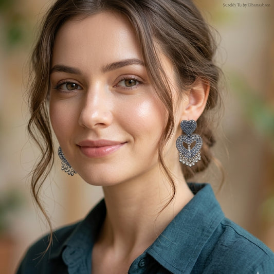 Oxidized Heart Shaped Dangler