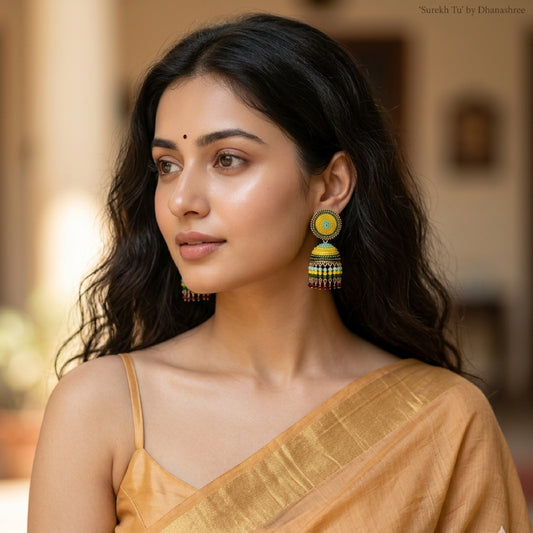 Haldi Styled Dome Shaped Jhumki