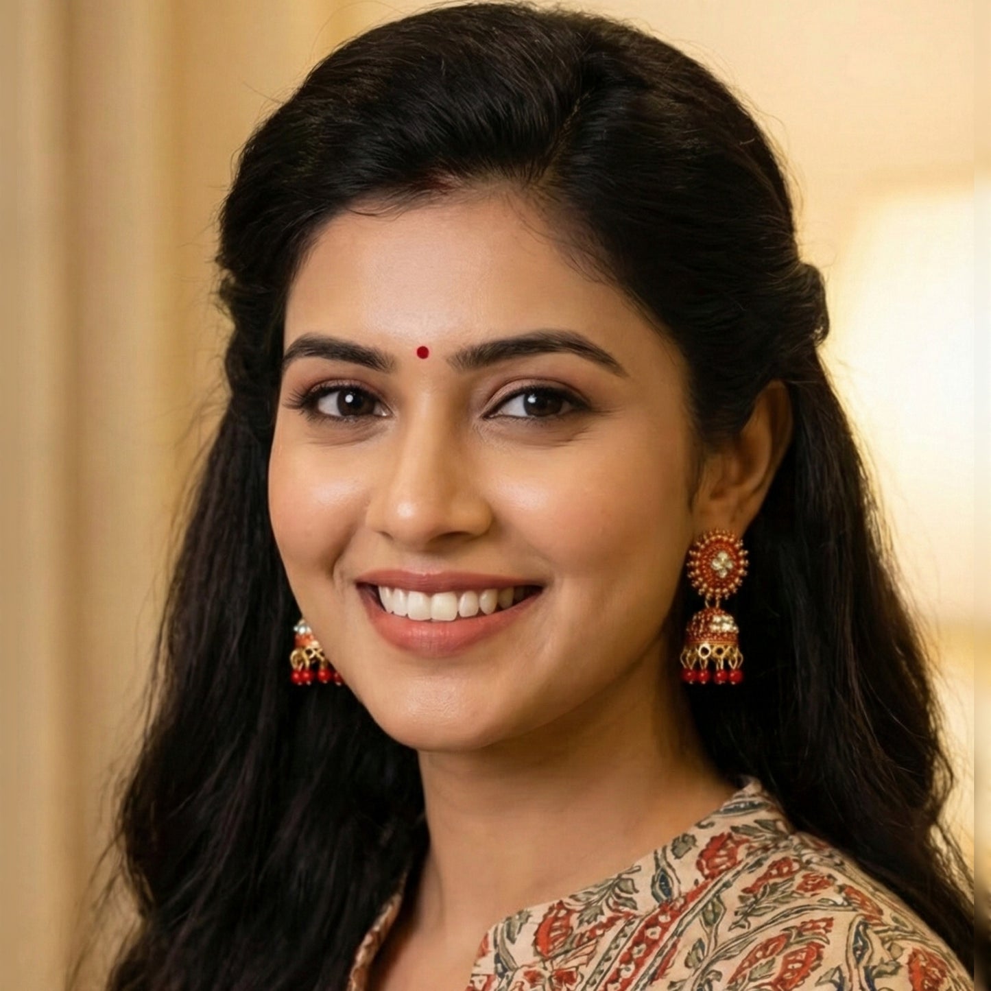 Red Round Top Small Jhumki