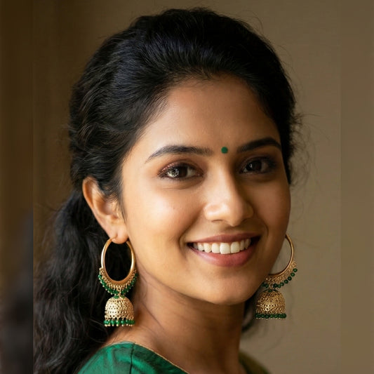 Bottle Green Hoop Big Jhumki