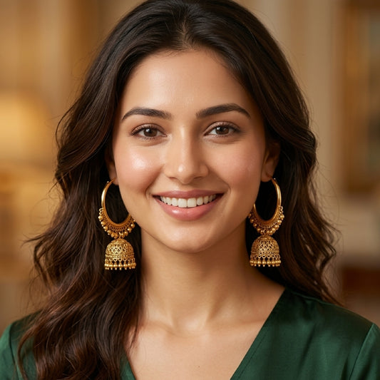 Elegant Golden Hoop Big Jhumki