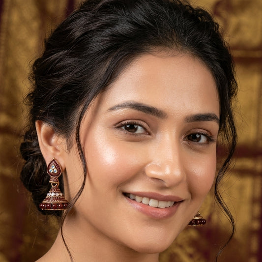 Brown Leaf Shaped Jhumki