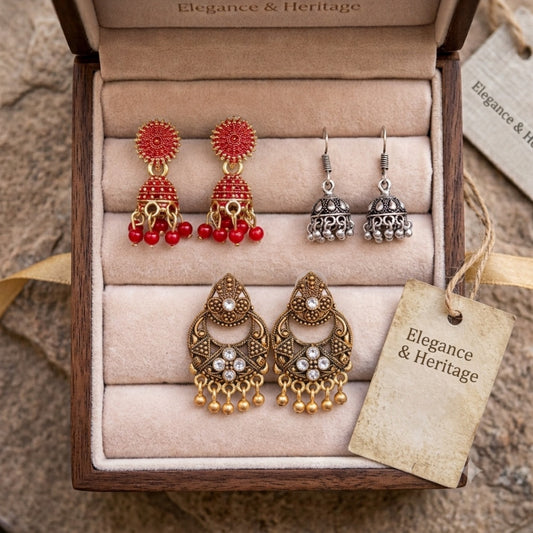 Intricate Jhumki Chandbali set (3)
